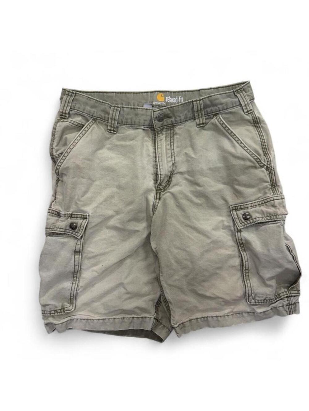 Carhartt relaxed fit cargo shorts light green wide leg baggy fit in size 34